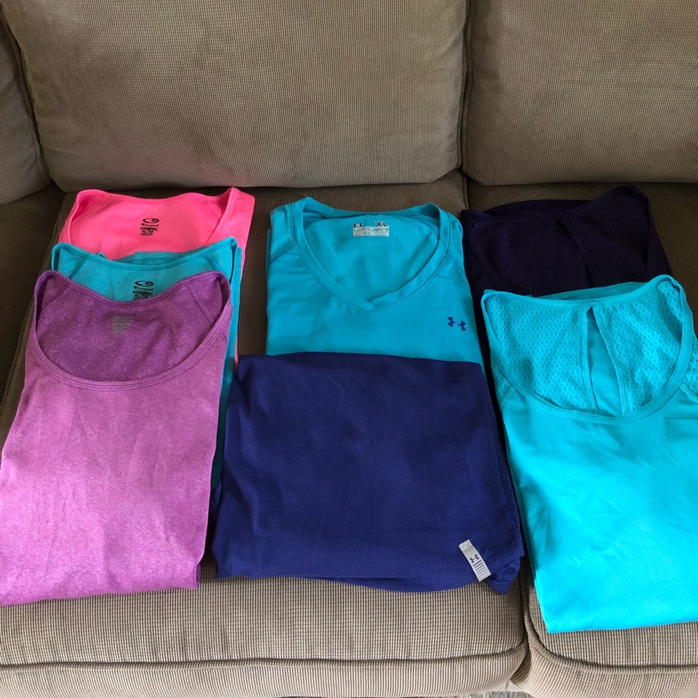 7 athletic shirts! Selling as group.